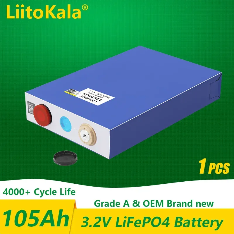 1-2PCS Liitokala 3.2V 100AH 105AH 30AH 50AH LIFEPO4バッテリー12V 24V 48V電気RVゴルフカーアウトドアソーラーエネルギー充電式