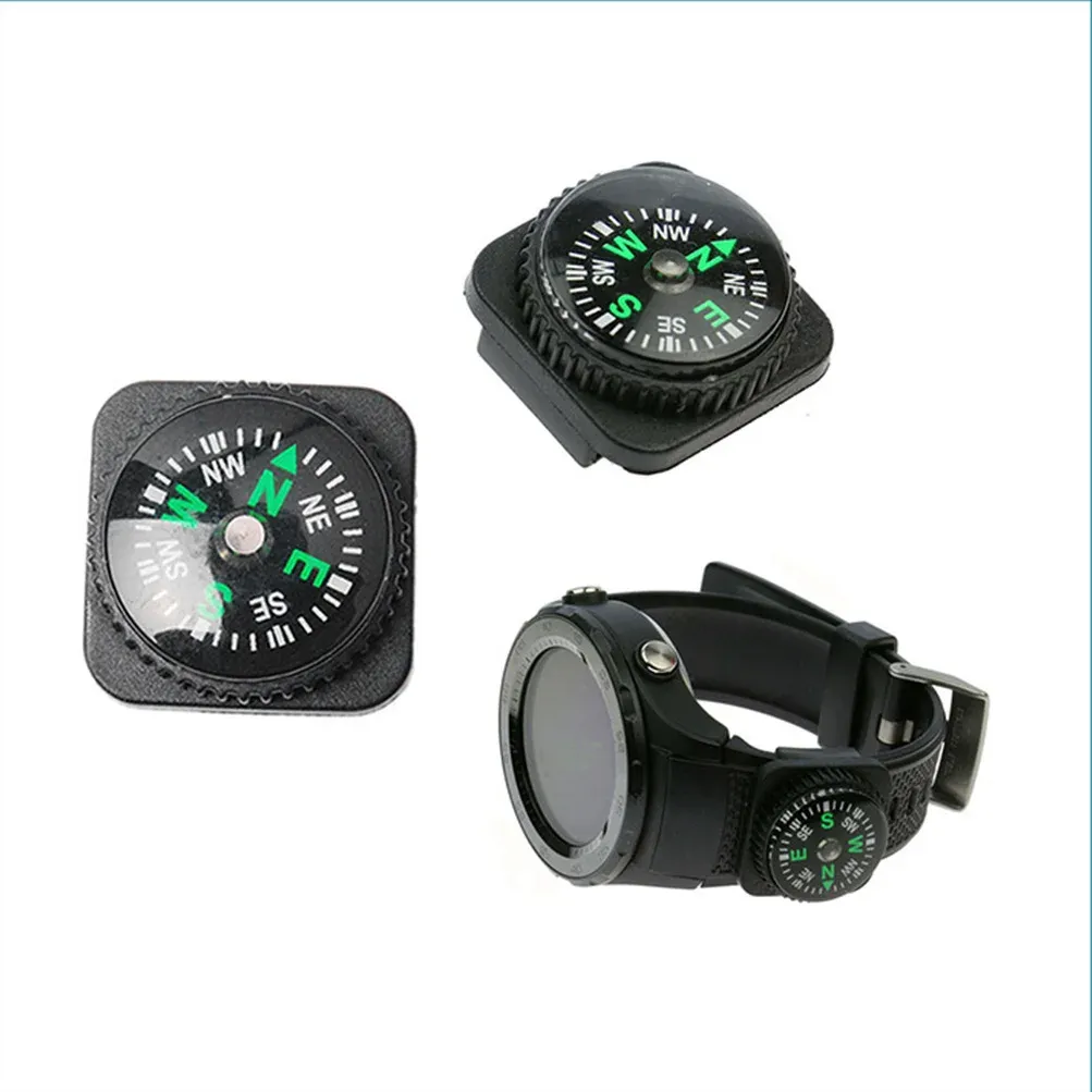 Compass 4st Belt Buckle Mini Compass Portable Button Compass för Survival Watch Band Paracord Armband Pack Emergency Navigation Tool