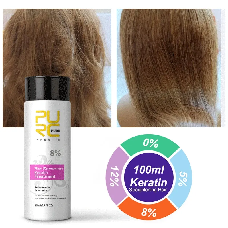 Парики бразильский 8% кератин для лечения волос выпрямляет бразильское сглаживание формалина кератина восстановлением сухой кудрявые средства по уходу за волосами 100 мл