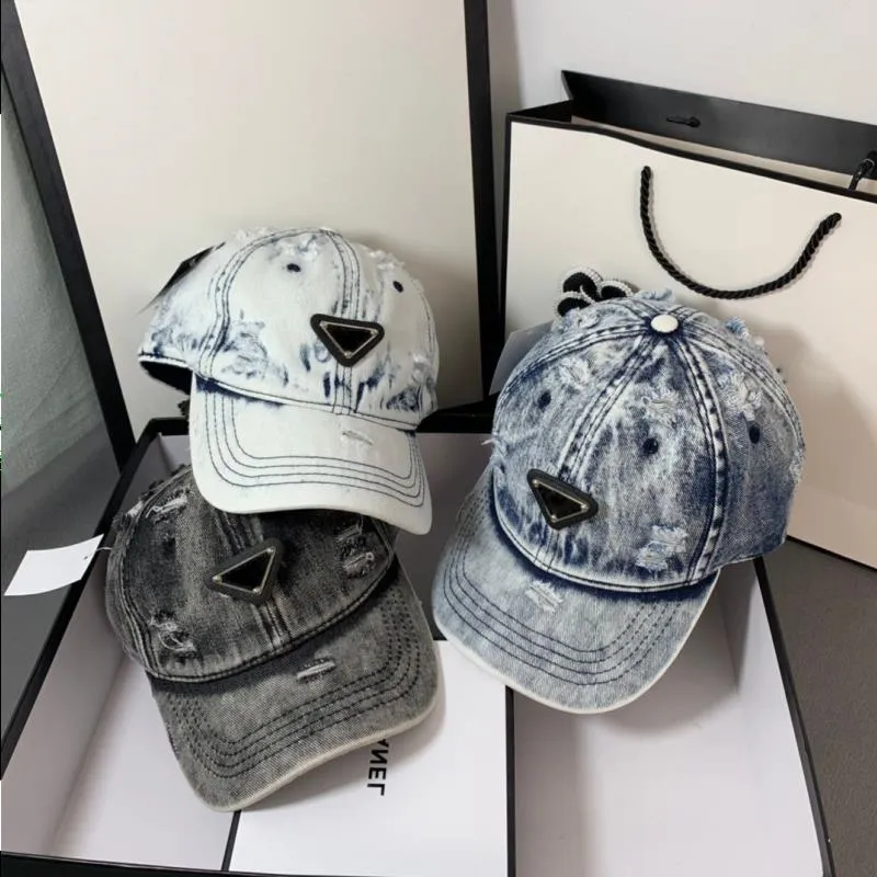 Fashion Fashion Bouleau de créateur de bouchons respirants Ripped Denim Baseball A réglable Chapeau de soleil Unisexe Coton et chapeaux confortables Vhlml