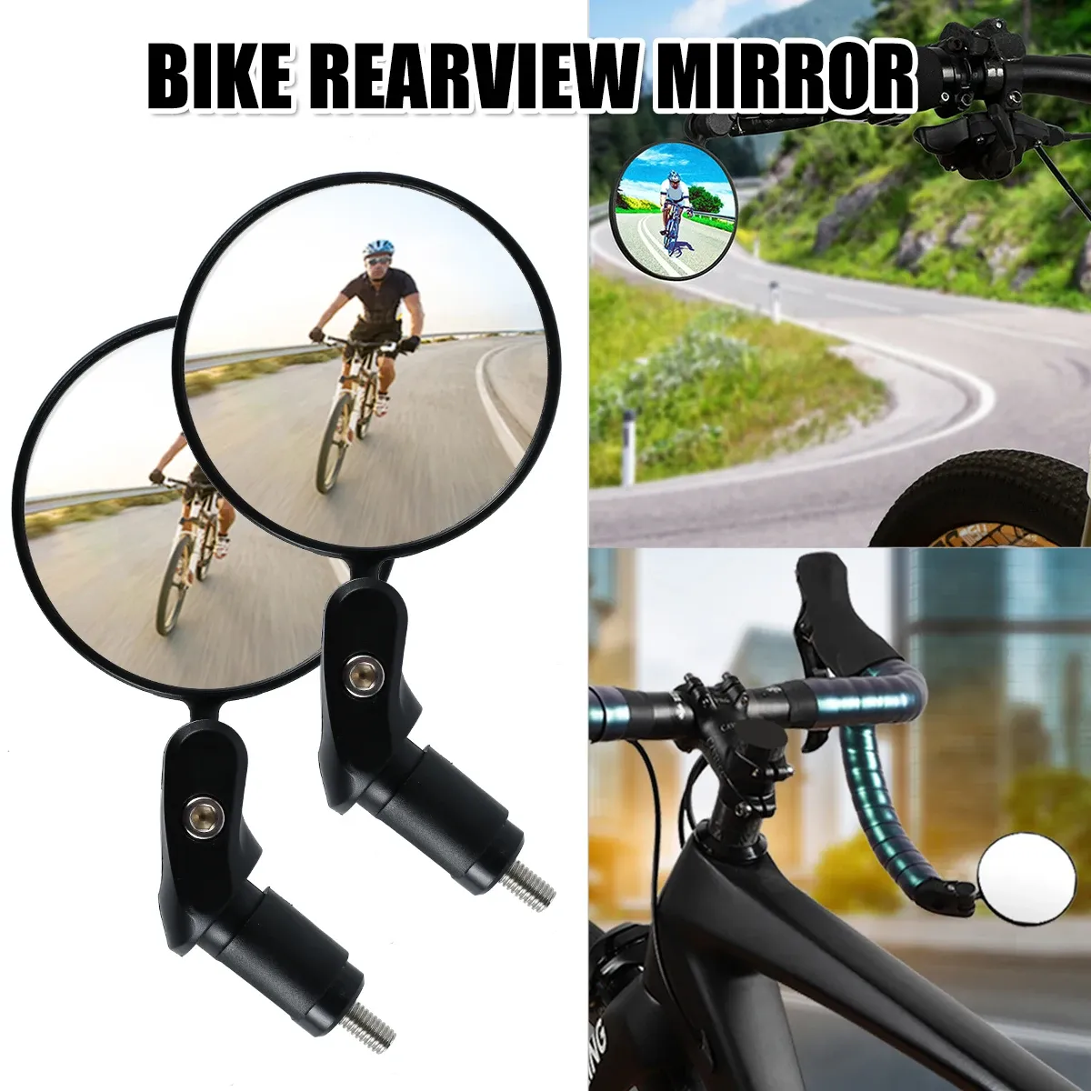 Accessoires 1 / 2pcs Bike Rear View Mirmor Réglable Wide angle Cycling Goidon arrière View Miroir Convexe Miroir de vélo accessoires MTB