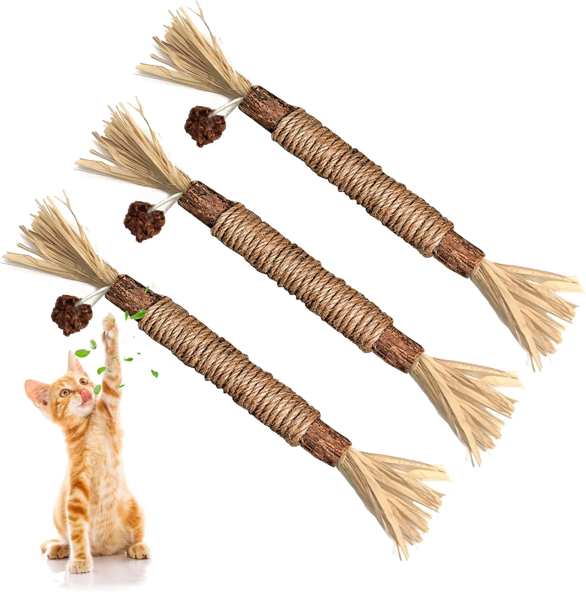 Silvervine Sticks For Cats – 5 Natural Chew Toys With Catnip For Teeth Cleaning & Calming (Indoor Cats & Kittens)