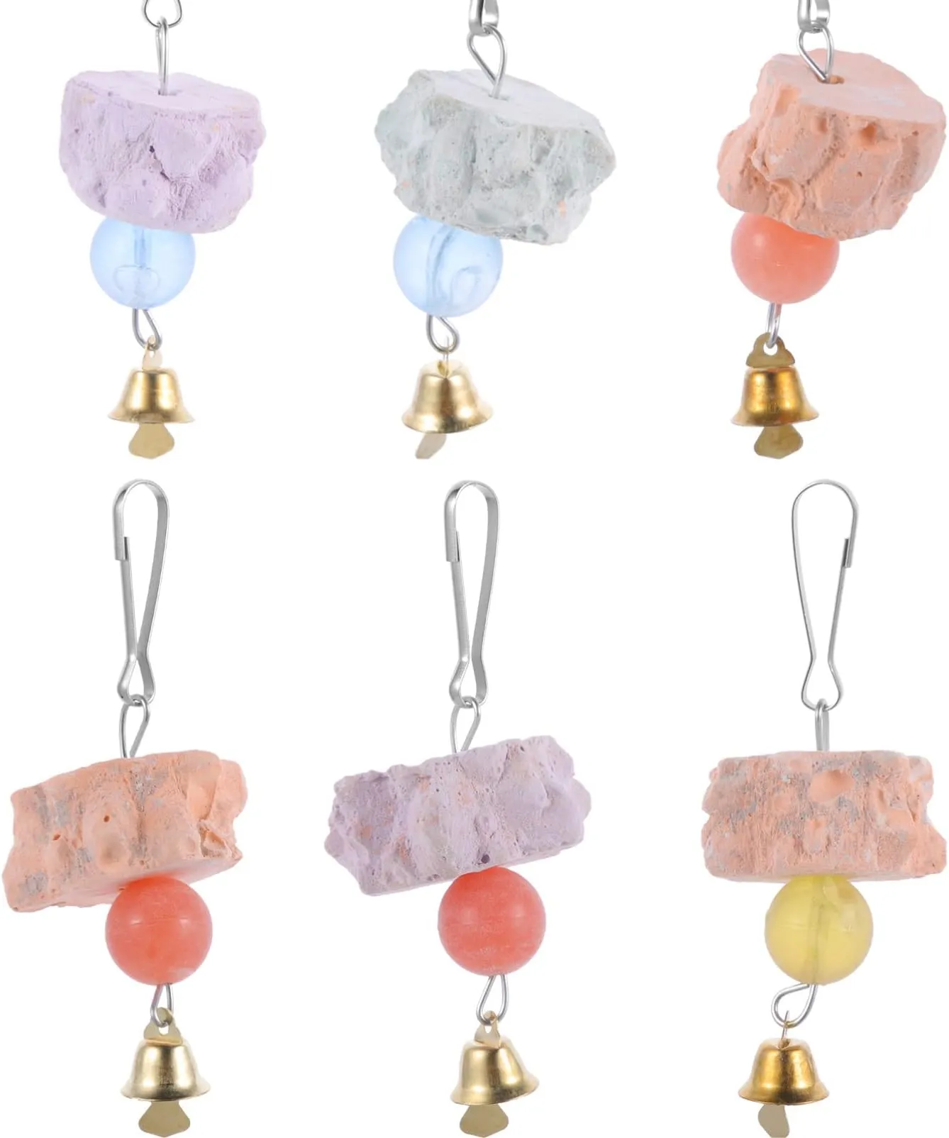 2Pcs Parrot Chewing Toys With Cuttlebone - Beak Grinding Stone For Budgies, Conures & Cockatiels