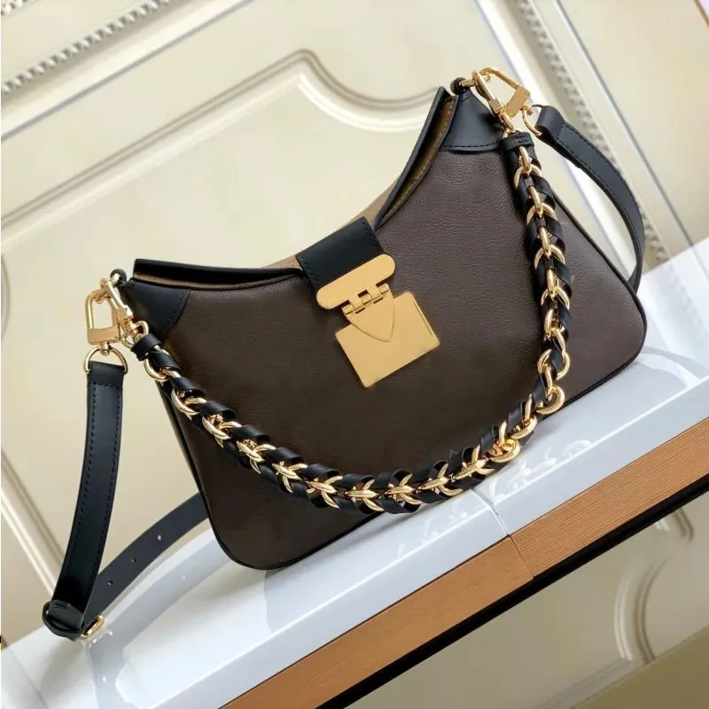 Moda kadın omuz çantaları tasarımcı çantaları lüks bayanlar el çantası klasik toka ile örgülü zincir kayış çapraz cüzdan cüzdan çantası tlgel