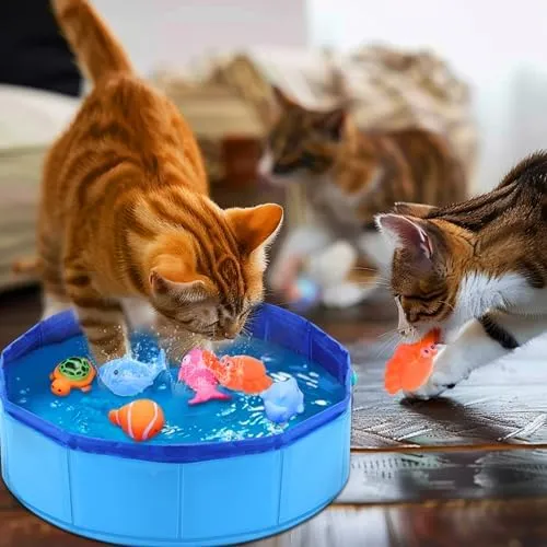 2025 New Speedy Tail Cat Toy, Smart Interactive Pet Toys Comes With Tails Reinforced Version Of The Cat Toys Balls Two Speed Adjustment Blue