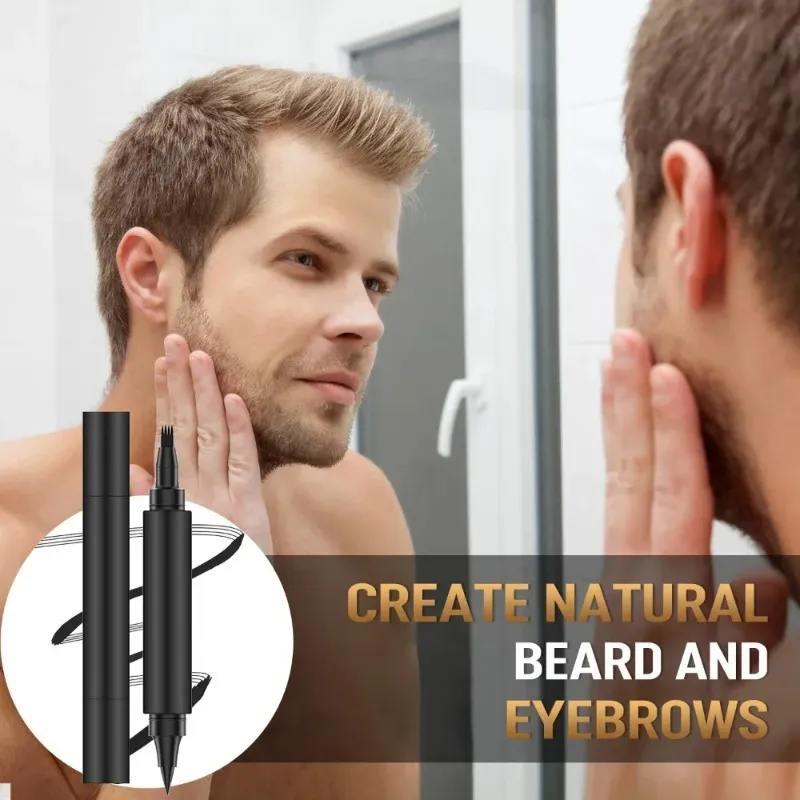 Sende a vendita calda la barba kit di penna barba potenziatore spazzola da colorare di barba strumenti di modellatura impermeabile capelli marrone nero cosmetico