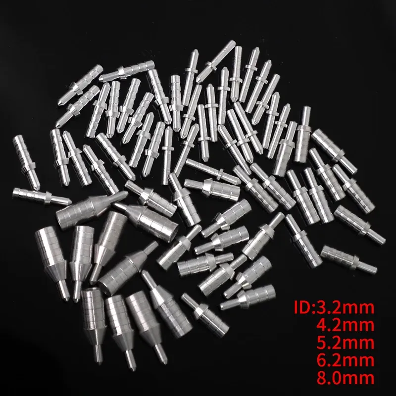 Darts 36pcs Bogenschießen Compound Recurve Bow -Pfeile Aluminium -Nock -Stift für Pfeilwellen -ID 3.2/ 4.2/ 5.2/ 6.2/ 8,0 mm Pfeilzubehör