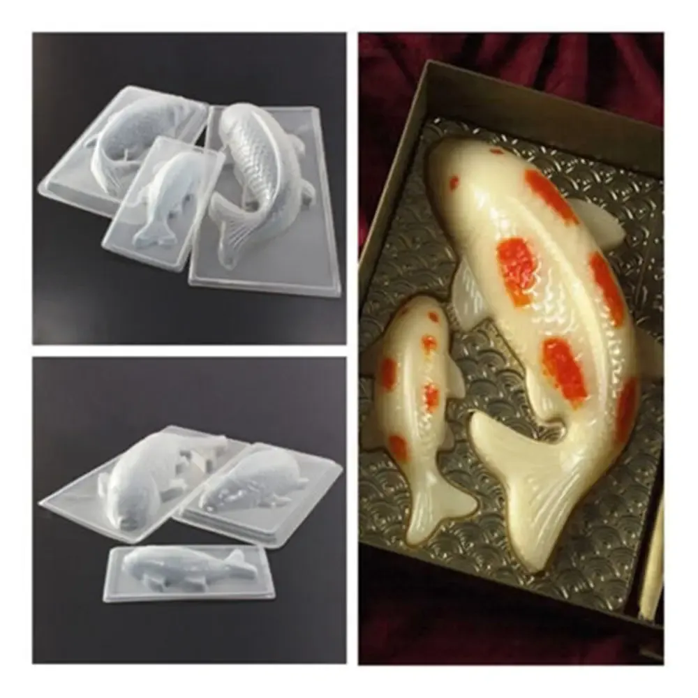 Formen 3d Koi Fischform Plastik Kuchen Schokolade Jelly Form Form DIY Formen große mittelgroße und kleine Größen Backwerkzeuge Dekorationen Dekorationen