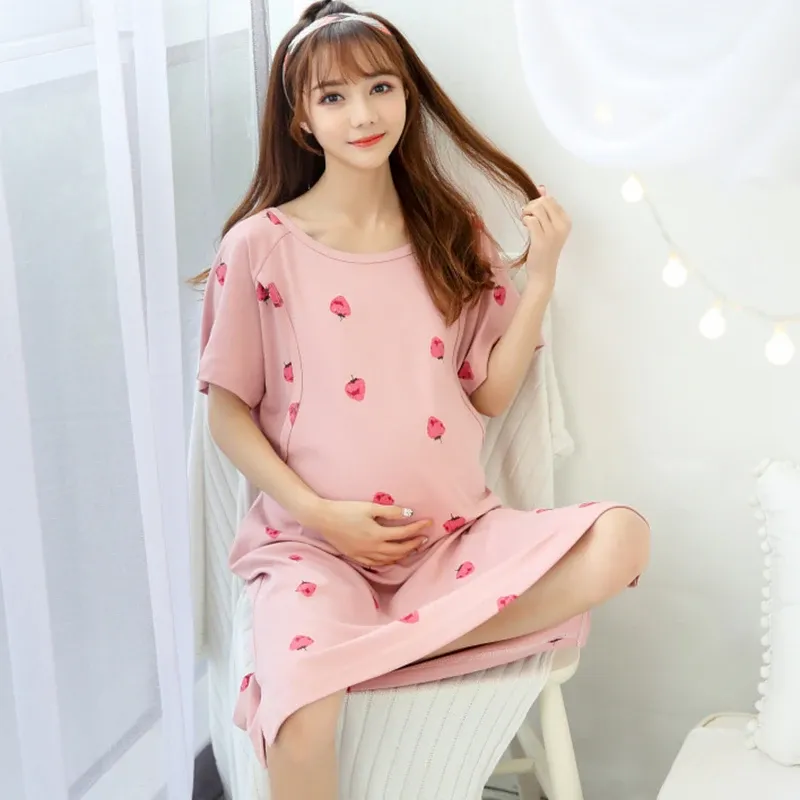 Enhancer New Maternity Breastfeeding Nursing Nightgown Room Wear Sleepwear Nightie Mother Nightwear Breast Feeding Pamas Pregnancydress