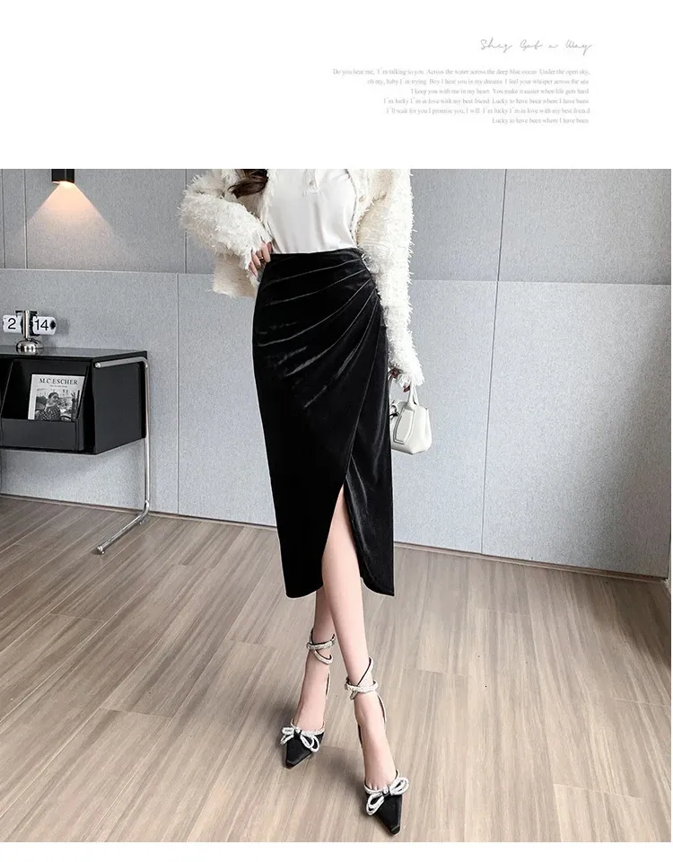 Toocool Falda De Mujer Longuette Cartera De Ante Con Abertura Elegante