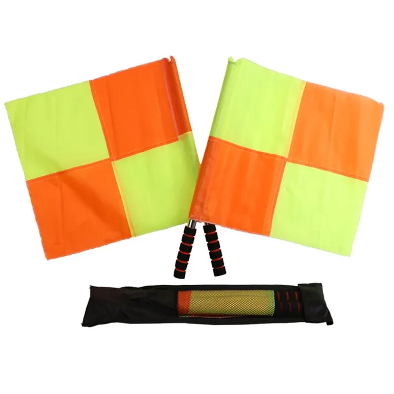 Fußball 2pcs/Set World Soccer Referee Flag Fair Play Sports Match Football Linesman Europe Flags Schiedsrichterausrüstung