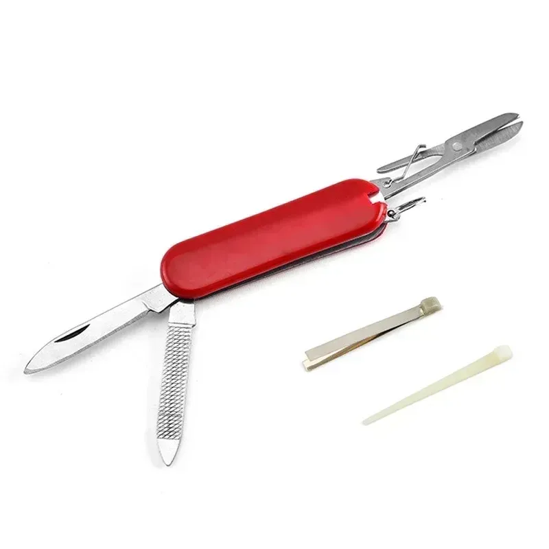 4 in 1 Faltklammerschere Messer mit Key Manicure Multifunktional Edelstahl Multitool Campingwerkzeuge Campingausrüstung