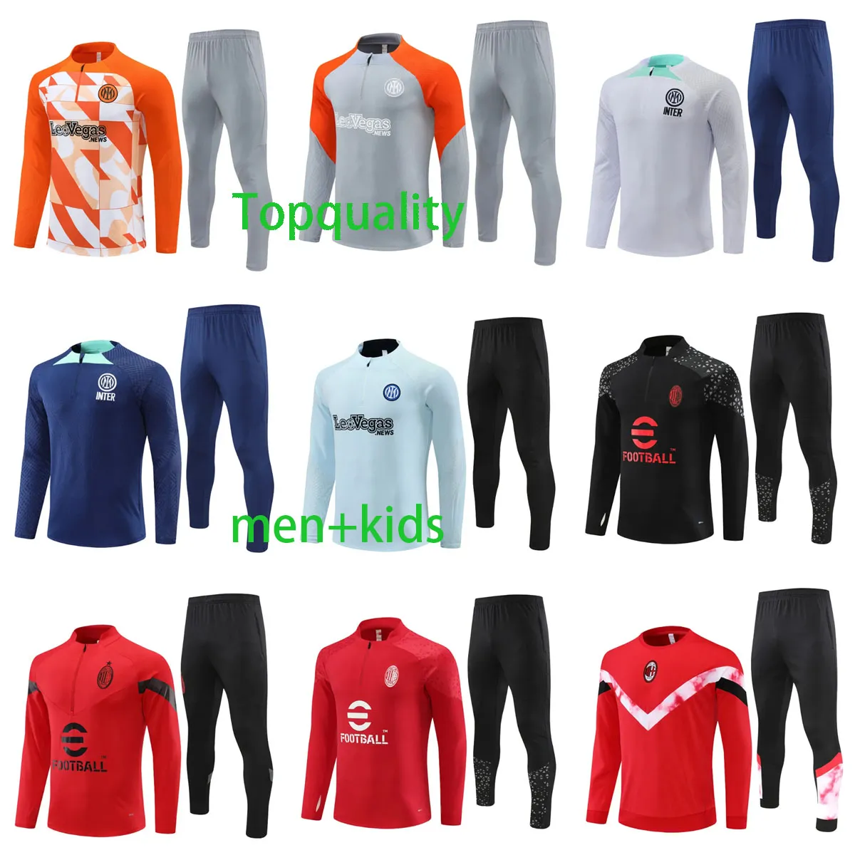 2023 2024 Iinter Milans AAC Milans Football Tracksuis Suit Training Training Ibrahimovic Lautaro Soccer Tracksuits survite Men and Kids Kit Sportswear Chandal7