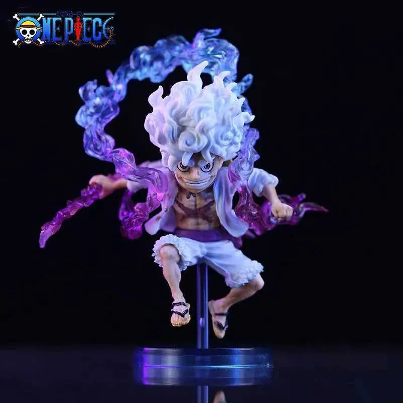 Action Toy Figures 10cm Integrated Luffy Animation GEAR5 Sun God Nika Luffy Action Picture PVC Series Model Doll Toy Childrens Birthday GiftL2403