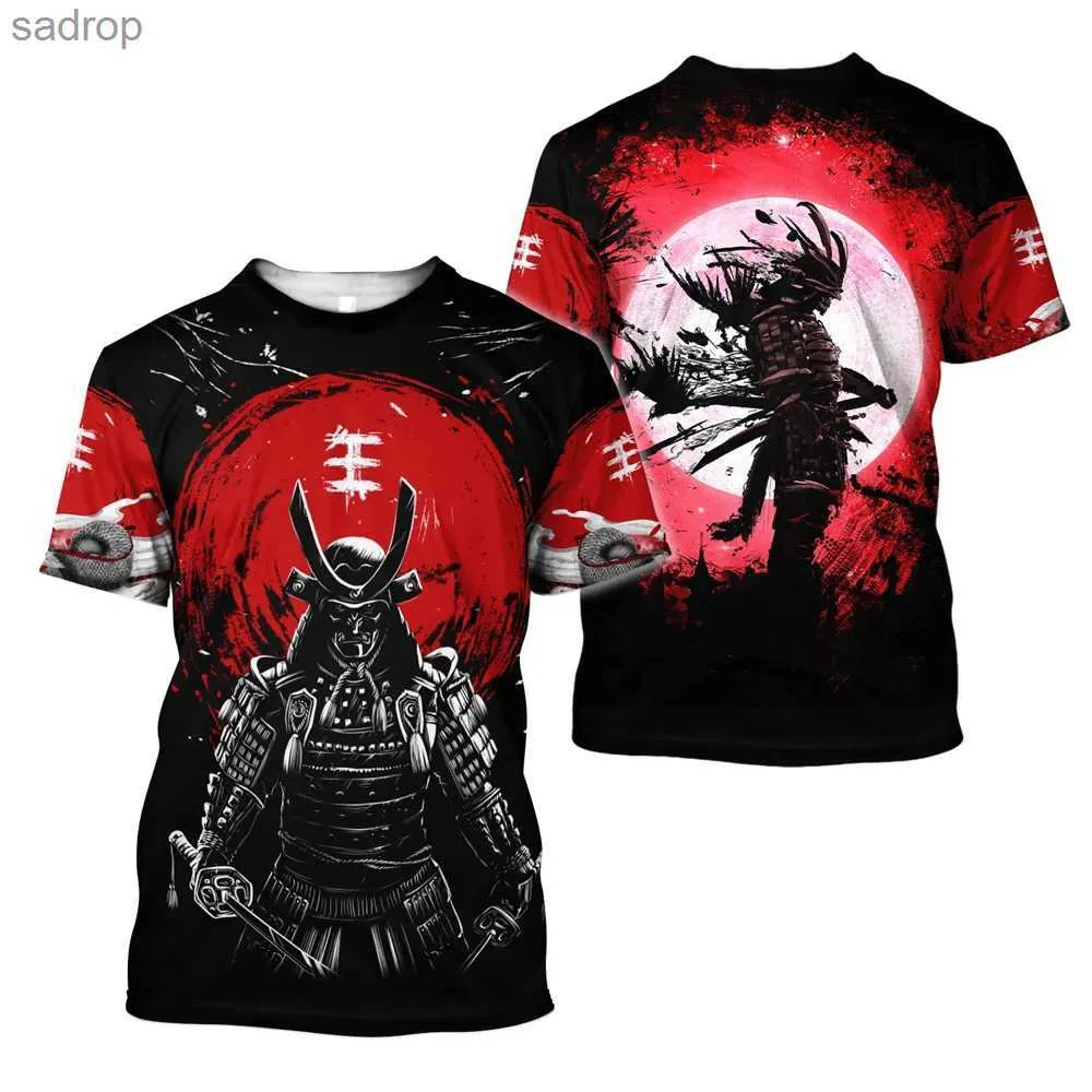 T-shirt maschile Maglietta da uomo in stile Bushido giapponese Maglietta da uomo a maniche corta