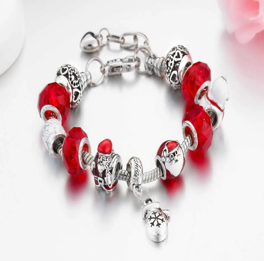 Handgemaakte sieraden hele bedelarmbanden Europese stijl DIY Large Hole Bead armband Kerstgeschenken voor vrouwen Santa Claus Alloy8853909