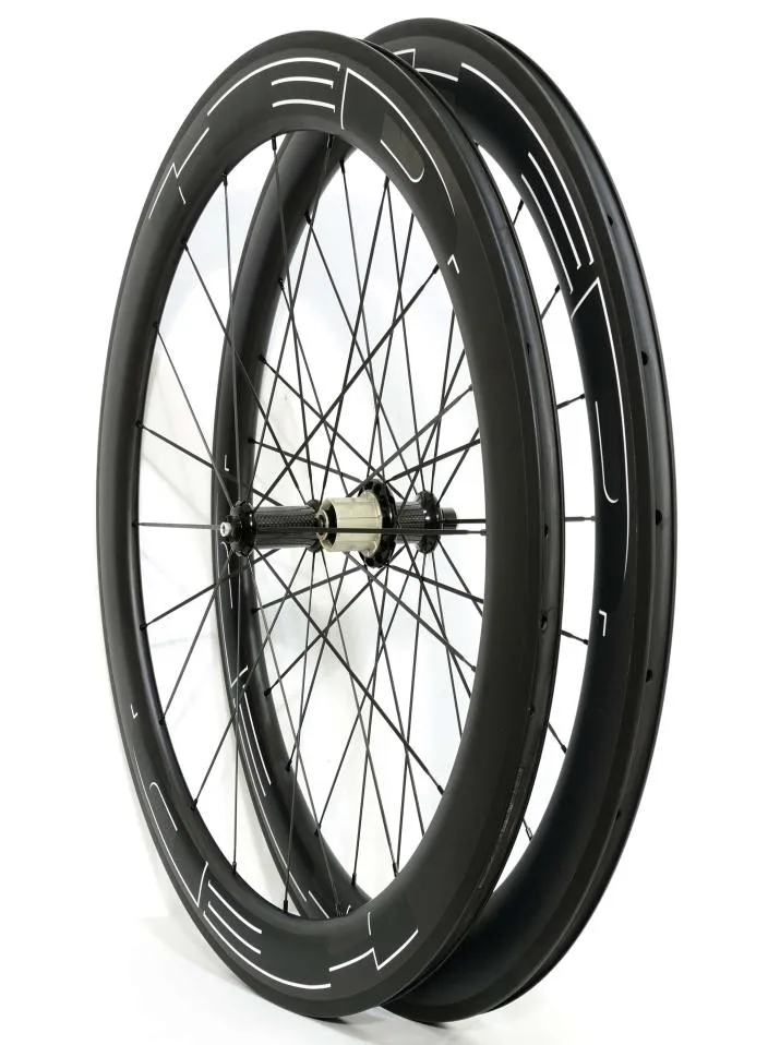 700c 60 mm de profondeur de 25 mm de largeur roues en carbone Clinchertubulaire vélo de route roue en carbone jantes Ushape avec Powerway R36 H2990847