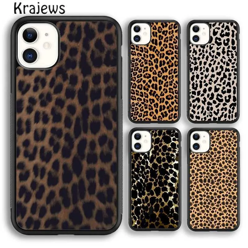 Cas de téléphone portable Krajews Animal Imprime-Cheetah Black and Brown Telephone Case pour iPhone 15 SE2020 14 6 7 8 Plus XR XS 11 12 13 Pro Max Coque Fundas J240426