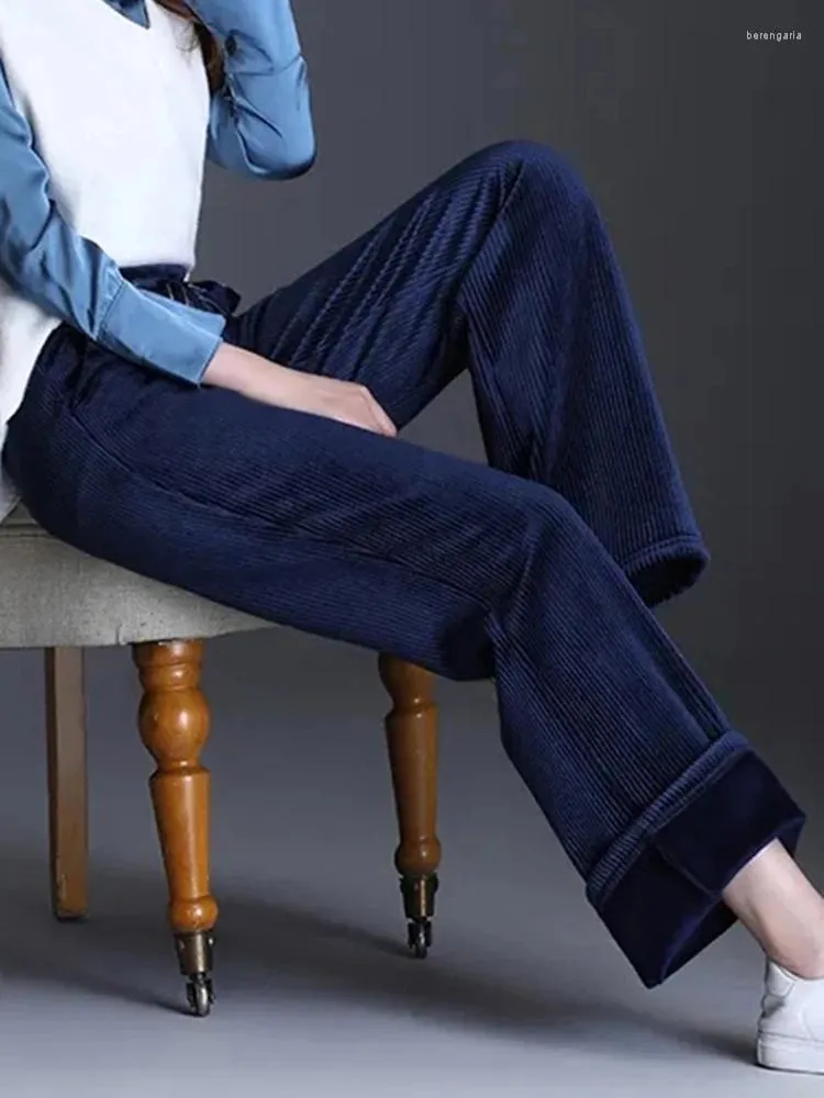 Женские брюки Зимние женские брюки Офисные шнурные бархатные бархатные шнур
