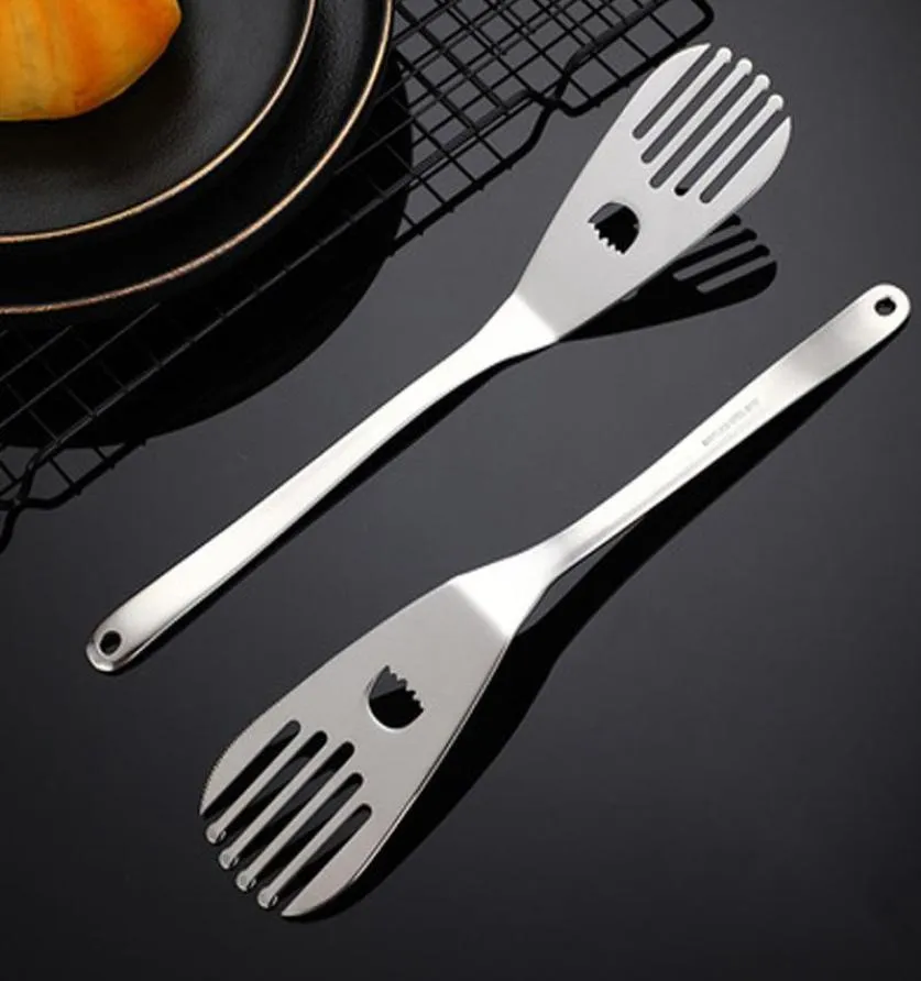 Ensembles de vaisselle Small Spatule 304 Stume de friture 304 Steak en acier inoxydable Baking Egg Beater Coupte8189267