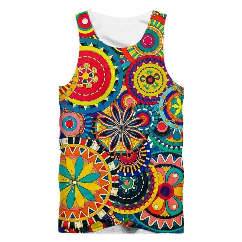 Heren tanktops oogschildering 3D bedrukt vest voor heren zomervest voor dames casual mouwloos shirt voor hiphop straatkleding oversized top voor heren kledingl2404