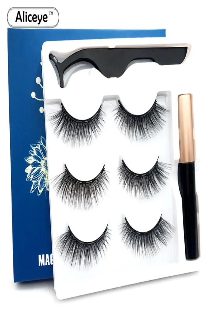 3D Magnetic Eyelashes and Eyeliner Set False Eyelashes 5 Magnet Mink Lashes Natural Thick Soft Magnetic Eye Lashes Makeup Set CX201702390