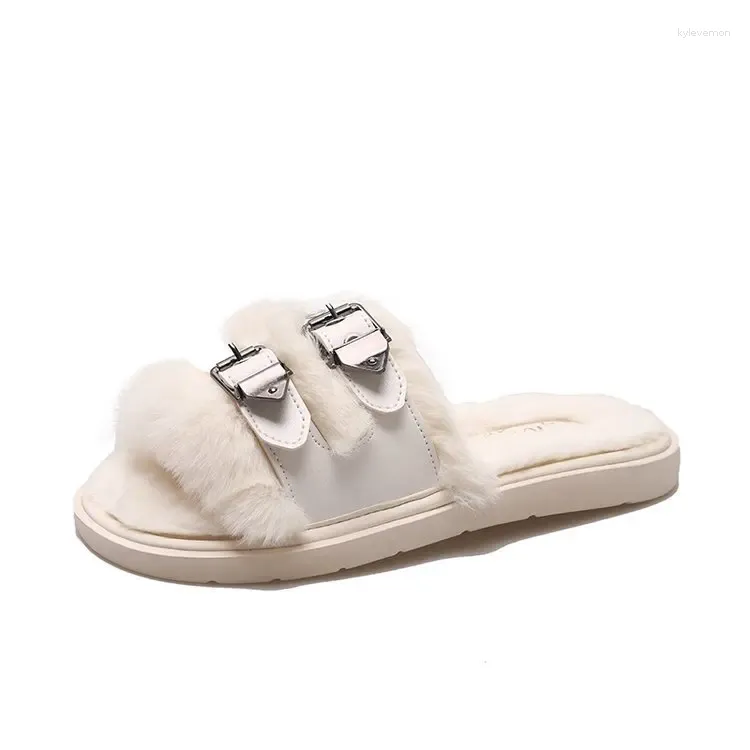 Slippers Design Thick-soled Mao Shoes Wearing Women's In Autumn 2024 Women White Loafers.