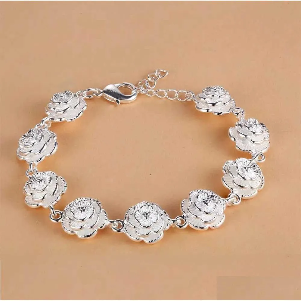 Chain Charming 925 Sterling Sier Rose Bracelet Geschikt voor dames mode mooie feest en bruiloft accessoires voortreffelijke luxe jood dh9dl