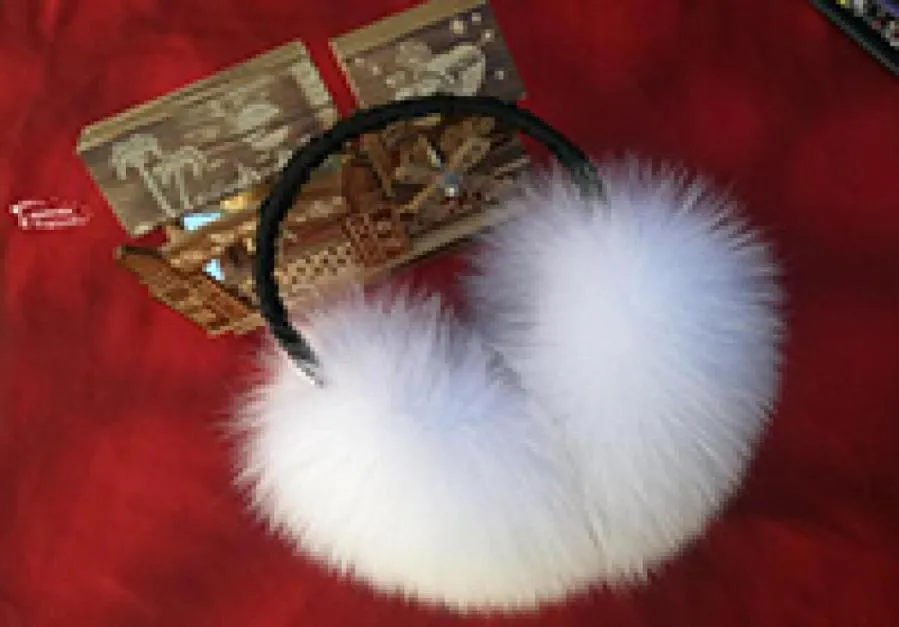 Dames039S winter echte echte vossen fur earmuff met fluwelen HoopLady039S Earcap 8 kleuren warm soft8497835