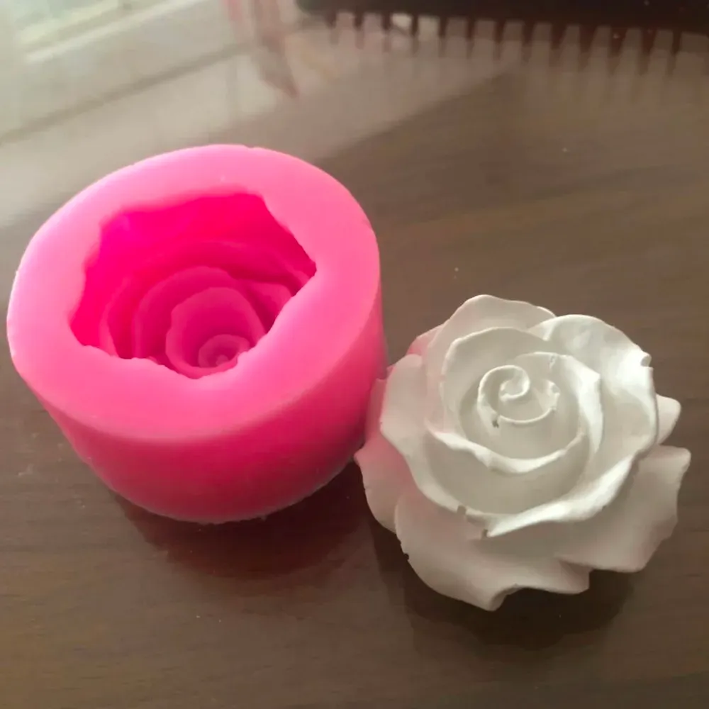 Vormen Bloem Bloom Rose vorm Siliconen 3D Cake Mold Fondant Soap Cupcake Jelly Candy Chocolate Decoration Baking Tool Molds