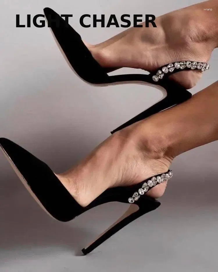 Kleding schoenen massief kaki bruine matte vrouwen puntige teen suède stiletto hoge hakken glippen op ol elegante strass dames formele pomp