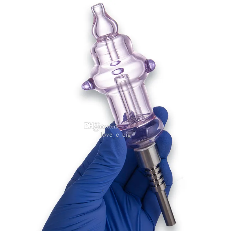 NC102 OD 30mm Bongo de vidro Tubos de fumantes 510 Titanium Ceramic Tip quartzo Banger prego de 45/90 graus colorido com derramamento de derramamento de derramamento bubbler tubo de água em linha Perc Bongs