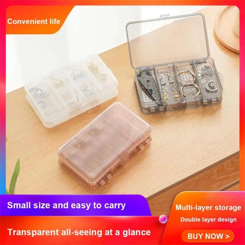 Lagerbeutel Bastelbox Organizer 10 Gitter transparent leichte Kunststoff tragbarer Ohrring -Schmuck Perlen Mülleimer Hülle Mini