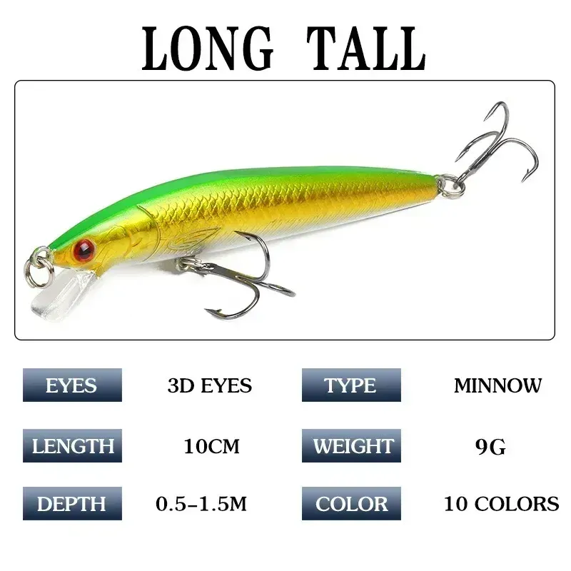 2024 Fishing Lure Pike Bait Minnow 11cm 10.5g Deep Swim Wobblers Crankbait Fishing Lure Set Ascesorios Pescafor Deep Swim Wobblers