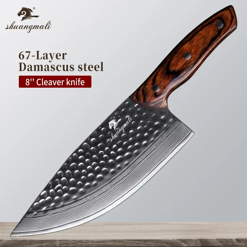 Tools 8 Inch Butcher Knife Damascus Steel Kitchen Chef Knives Professional Cleaver Vegetable Meat Slicing Slaughter Tool