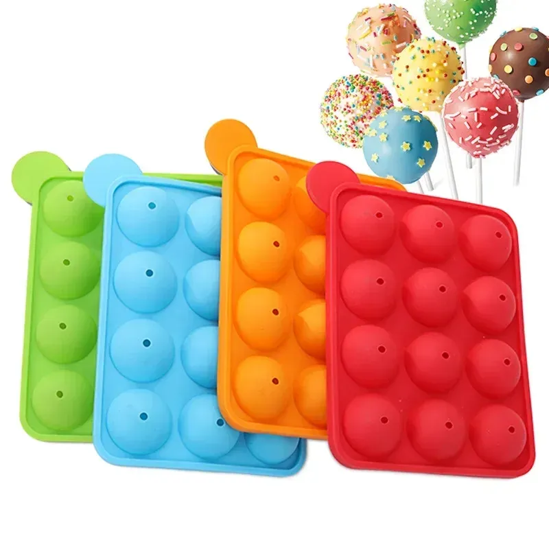 Stampi a 12 buche silicone stampo stampo a sfera a forma di silicone lecca lecca -cioccolato cuocere cubo cubetto ghiaccio cubetto utensile per vassoio per vassoio per vassoio in silicone stampo in silicone