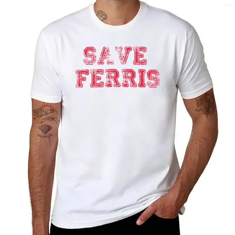 Tampo masculino Tops Salvar Ferris Design 80s Estilo de filme Logo T-shirt Plus Tamanhos gráficos fofos Fruit of the Loom Mens T camisetas