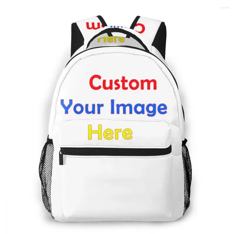 Backpack Free Ship Free Custom DIY Ofereça impressão por atacado para meninas e meninos Presente sua imagem de moda da escola Sumka