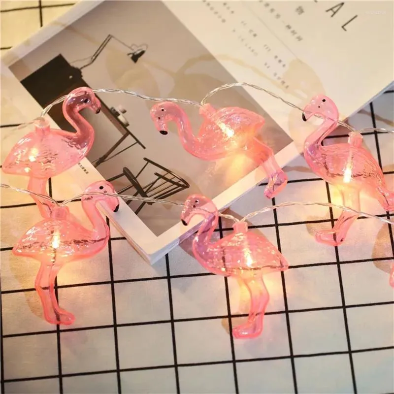 Cordes LED Pink Christmas Xmas String Fairy Wedding Light Flamingo Lights Chain Decor Battery Powerred Home Lighting