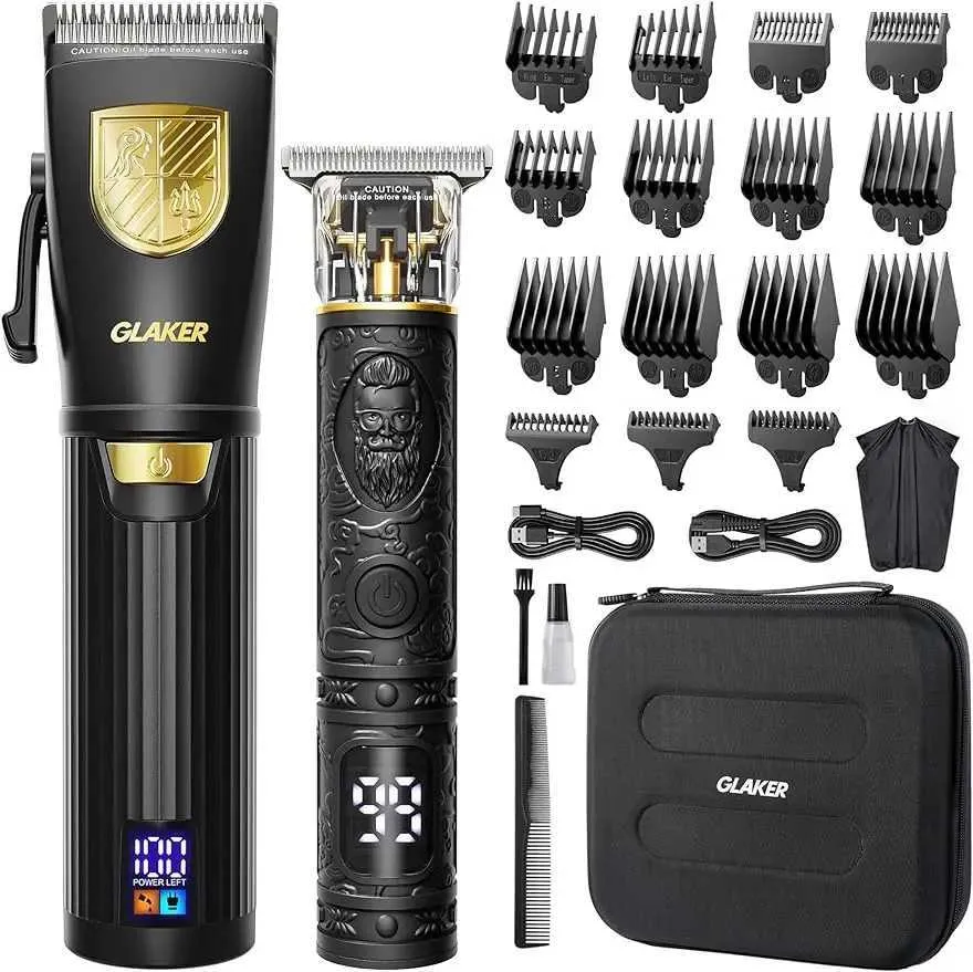 Hårtrimmer Mens Professional Shavers trådlösa hårklippare Mens och Barber Trim -satser Q240427