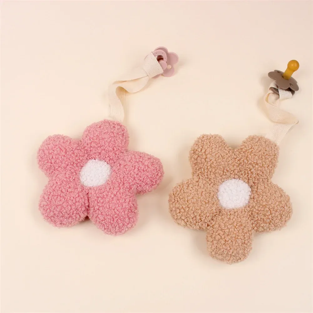 Accessori Ins Daisy Flower Teddy Boucle Fabric Porta del ciuccio fittizio Clips Clip per la concorrenza neonato per neonati giocattoli