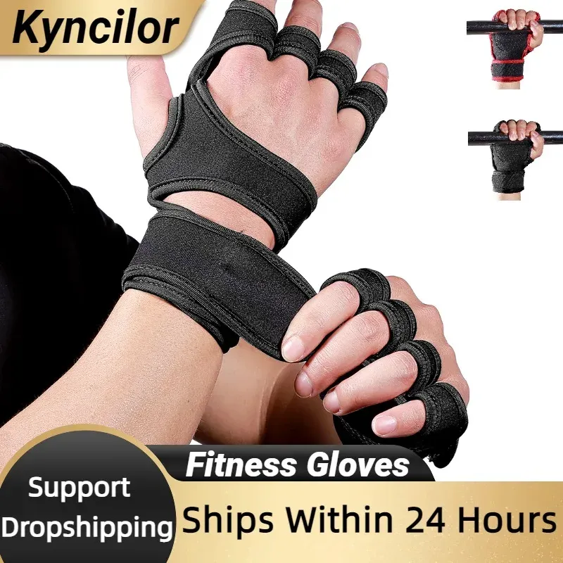 Guantes Kyncilor Levantamiento de pesas Guantes de gimnasio Mujeres Men Fitness Guantes deportivos Construcción Cuerpo Gimnasia Araña Stripe Galm Guantes de palma