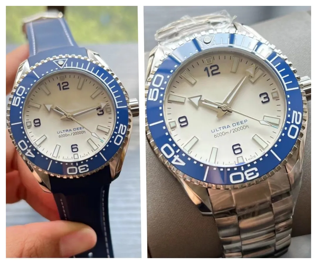 Hoogwaardige 42 mm roestvrijstalen herenhorloge siliconen band saffier waterdichte horloge dames sport en vrijetijdshorloge luxe designer mannen kijken