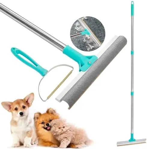 Pet Hair Carpet Rake: In Adjustable Long Handle Dog Hair Rake