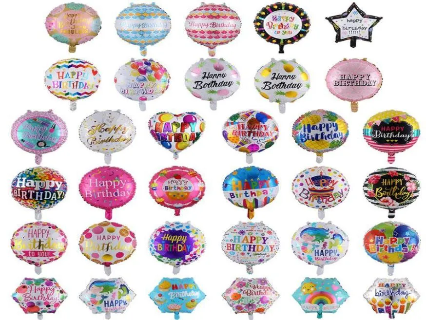 Palloncini da 18 pollici interi da 18 pollici 50pcslot decorazioni per feste di compleanno in alluminio in alluminio molti motivi miscelati1681506