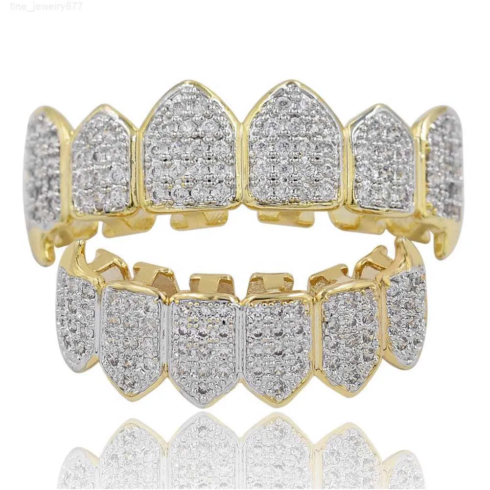 Hip Hop Iced Out CZ Mouth dents Grillz Grillz Grill Bottom Grill Set Men Women Vampire Grills