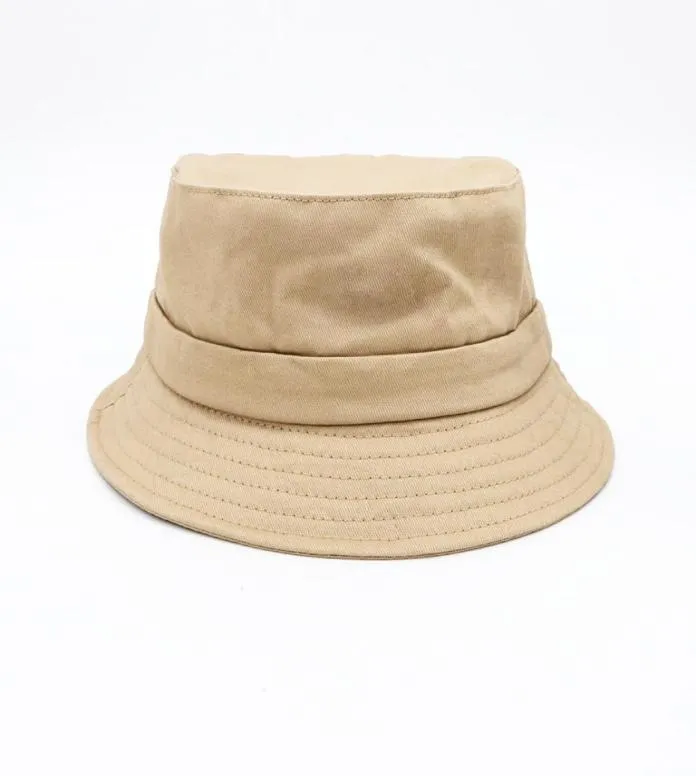 نساء على نطاق واسع قبعات الصيف لوب دلو القبعة الصلبة مصمم القطن 2898218