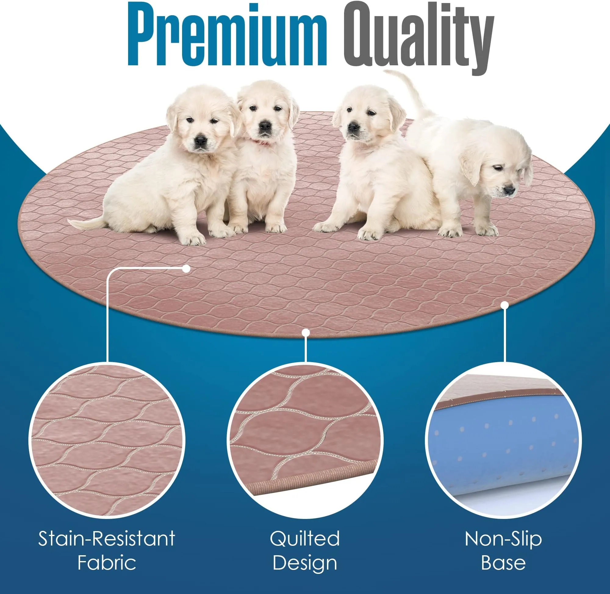 Tapis Chien Reusable Pee Pads For Dogs: 3-Pack Washable Dog Urine