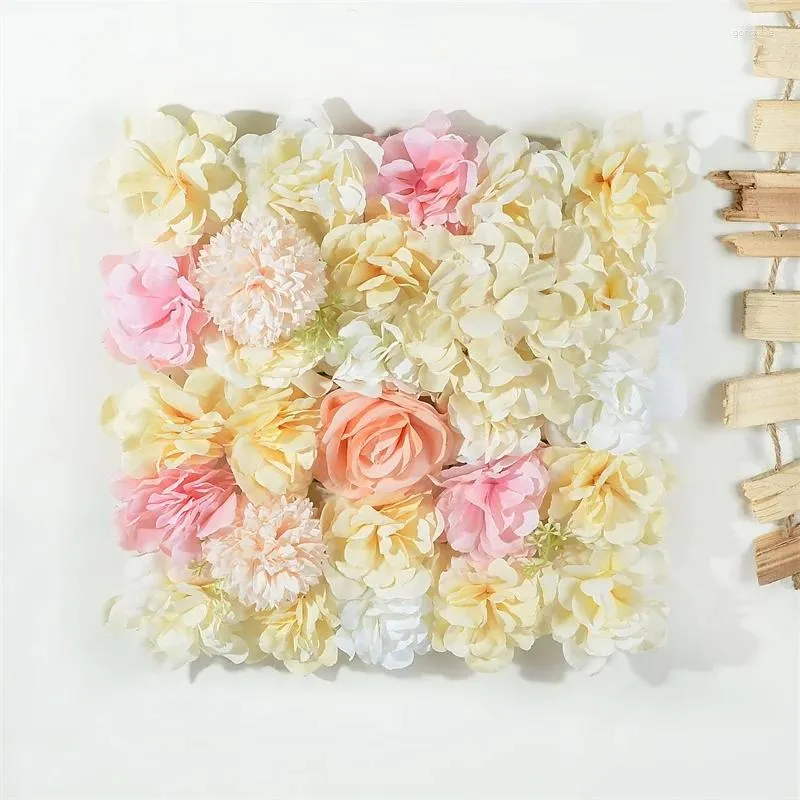 Fiori decorativi 38 cm Pannello a parete artificiale da fondo floreale 3D Figro Fuce Rose per la doccia da sposa da sposa per feste decorazioni per esterni