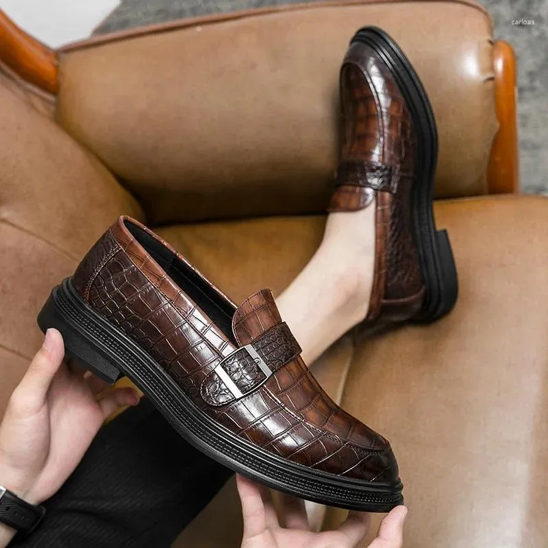 Scarpe casual moafers marrone uomo modello di coccodrillo slip-on traspirante per zapatos de hombre